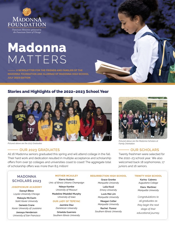 Madonna Matters Annual Newsletter
